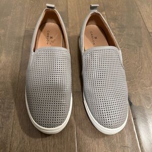 Calson (from Nordstrom) Eden Gray Leather Perforated Slip On Sneakers size 10